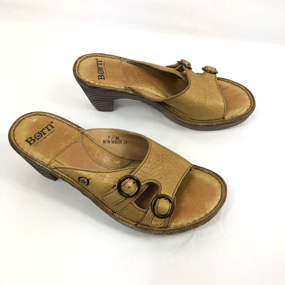 Born Women’s Tan Block Heel Sandals Size 7M - Picture 4 of 13